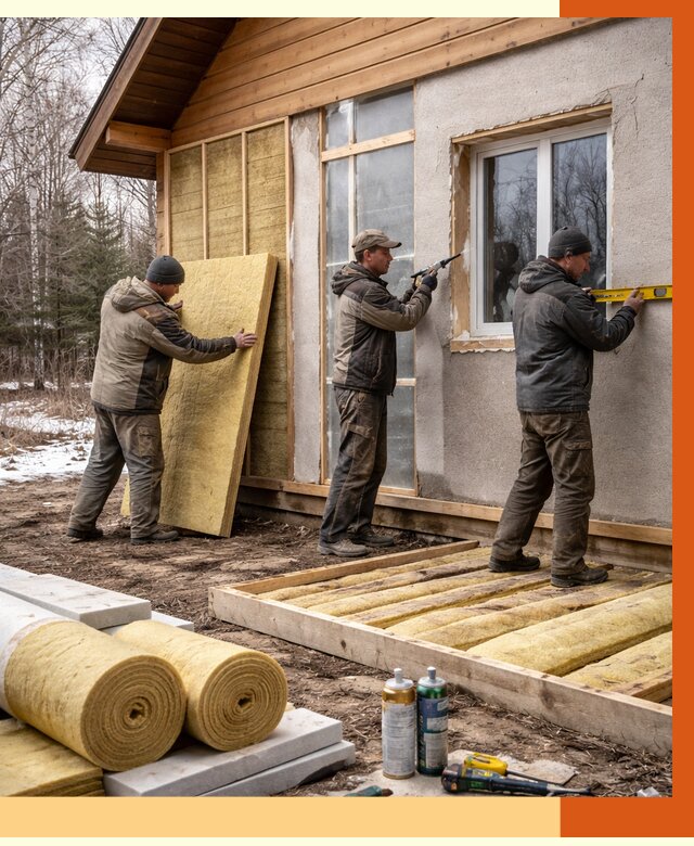 Утепление дачного дома в Новокубанске от 4939 руб/м2 — недорого | ТепломастерНкб